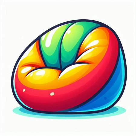 Illustration of a colorful donut isolated on a white background.のイラスト素材