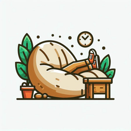 Coffee break. Relaxation time. Isolated vector illustration.のイラスト素材