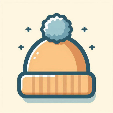 Winter hat icon. Vector illustration in flat style for web design.のイラスト素材