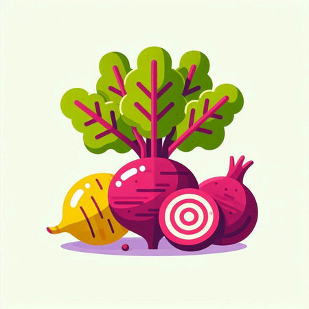 Beetroot vector illustration. Vegetarian healthy food. Beetroot flat style.のイラスト素材