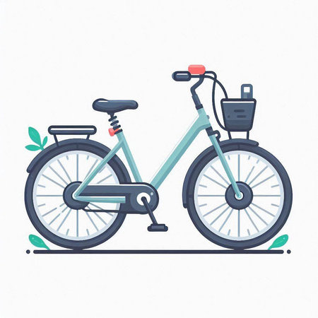 Bicycle. Vector illustration in a flat style on a white background.のイラスト素材