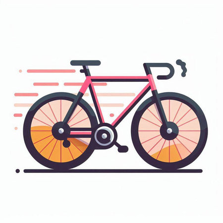 Bicycle vector illustration on white background. Bike icon. Flat style.のイラスト素材