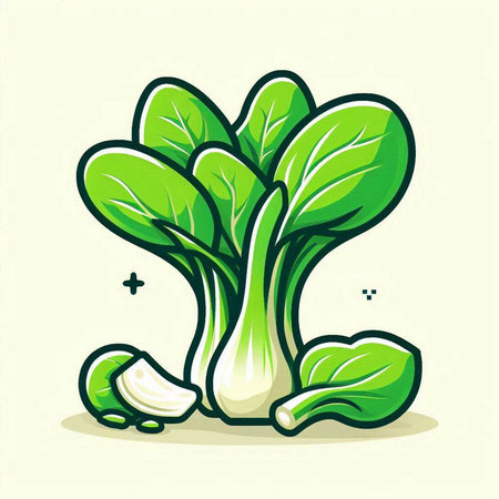 Bok choy vegetable icon on white background. Vector illustration.のイラスト素材