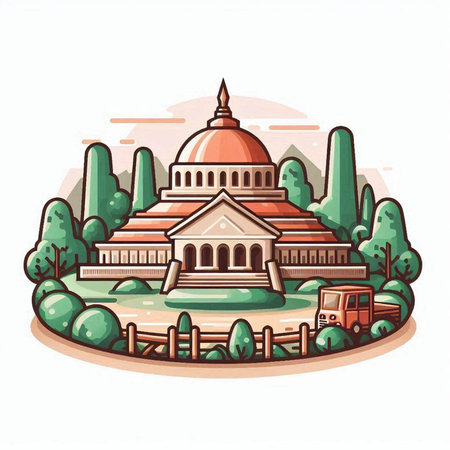 St. Louis United States Capitol building in cartoon style. Vector illustration.のイラスト素材