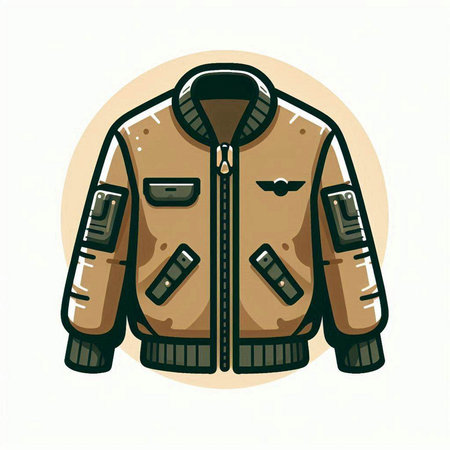 Vector illustration of a jacket in retro style. Isolated on white background.のイラスト素材