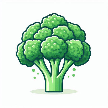 Broccoli vegetable vector illustration. Isolated on a white background.のイラスト素材