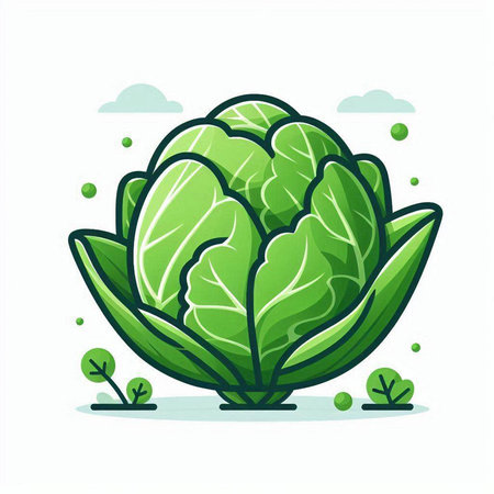 Cabbage vector illustration. Cabbage isolated on white background. Cabbage vector iconのイラスト素材