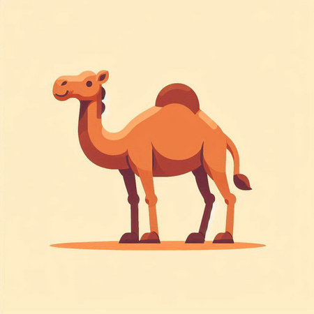 Camel. Vector illustration in flat style. Cute animal.のイラスト素材