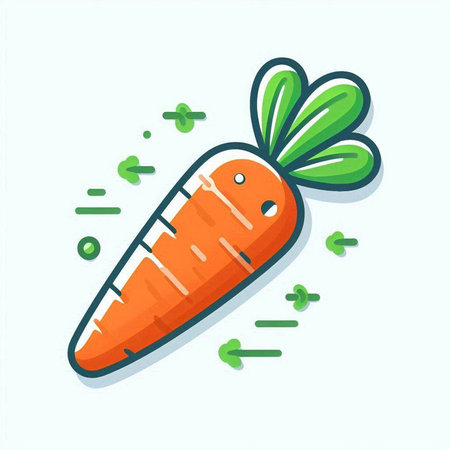 Carrot icon, vector illustration isolated on white background. Cartoon style.のイラスト素材