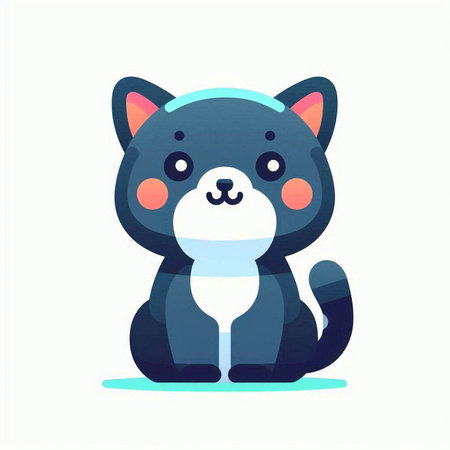 Cute kawaii cat. Kawaii animal. Vector illustration.のイラスト素材