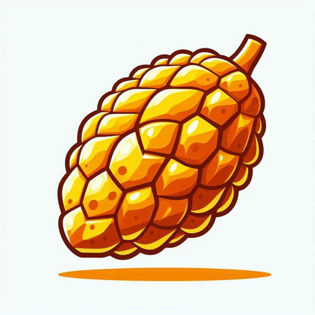 Pine cone isolated on white background. Vector illustration in cartoon style.のイラスト素材
