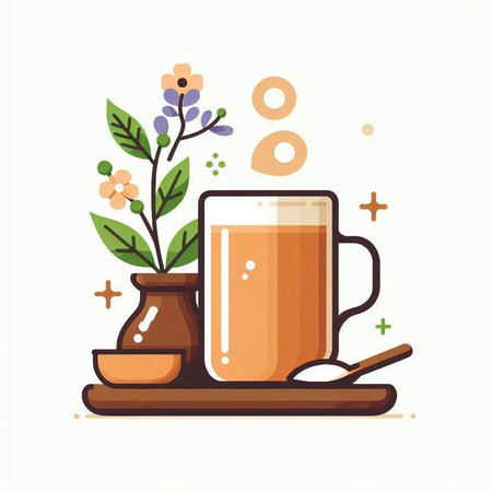 Coffee cup and pot. Vector illustration in flat style.のイラスト素材