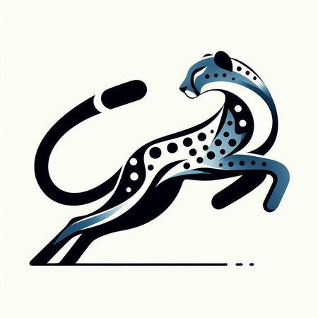 Stylized stylized image of a cheetah on a white backgroundのイラスト素材