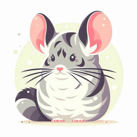 Cute chinchilla in a flat style. Vector illustration.のイラスト素材