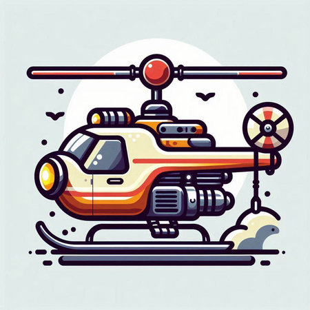 Helicopter vector icon. Cartoon illustration of helicopter vector icon for web designのイラスト素材