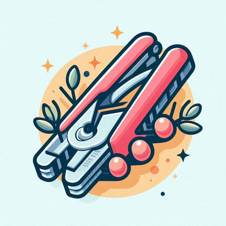 Vector illustration of nail clipper in cartoon style on a light background.のイラスト素材