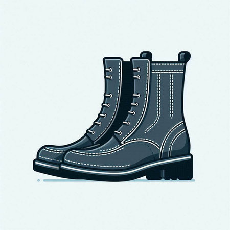 Vector illustration of a pair of men's boots on a light background.のイラスト素材