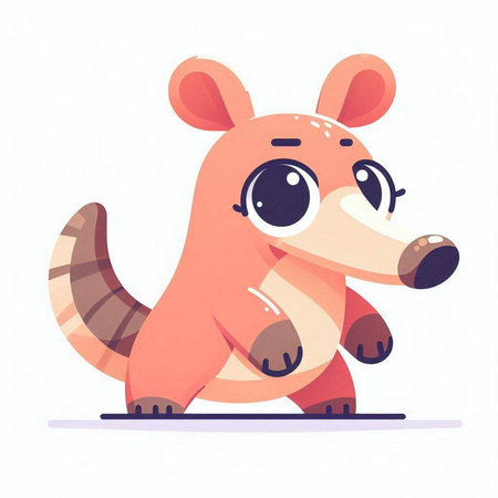 Cute cartoon baby raccoon. Vector illustration in flat style.のイラスト素材