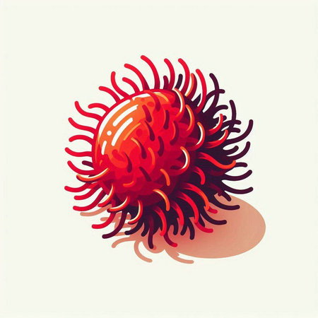 Vector illustration of a red anemone on a white background.のイラスト素材