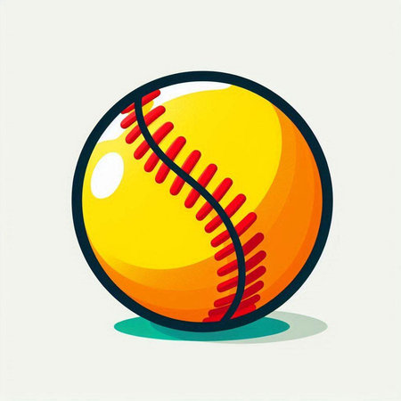 Baseball ball icon, vector illustration. Flat design style with shadow.のイラスト素材