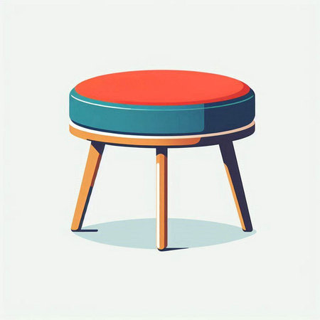 Wooden stool. Vector illustration in a flat style. Furniture.のイラスト素材