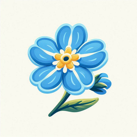 Blue flower on a white background. Vector illustration for your design.のイラスト素材