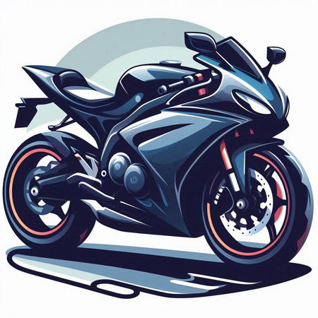 Vector illustration of a classic sports motorcycle. Motorcycle side view.のイラスト素材