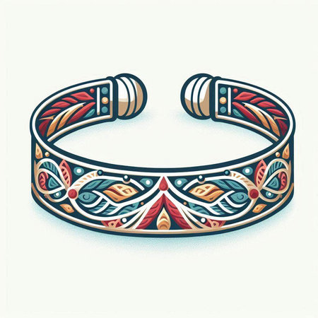 Stylish bracelet in ethnic style. Hand drawn vector illustration for your designのイラスト素材