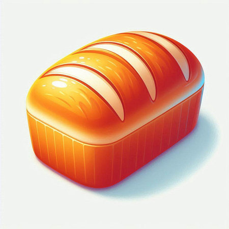 Illustration of a loaf of bread on a white background - 3d renderのイラスト素材