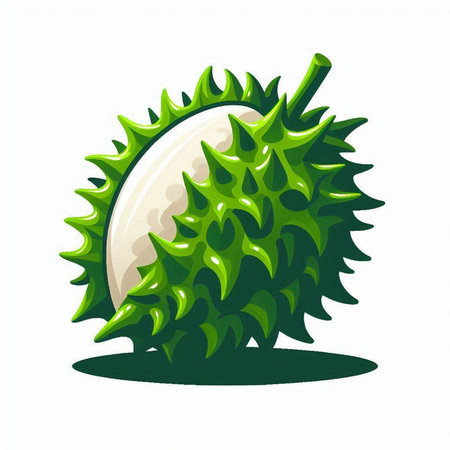 Green prickly pear isolated on a white background. Vector illustration.のイラスト素材