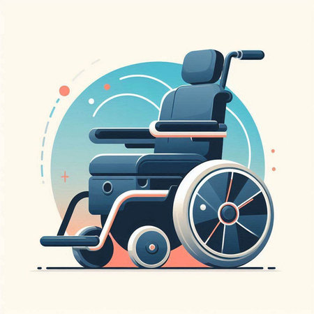 Wheelchair. Wheelchair for disabled people. Flat vector illustration.のイラスト素材