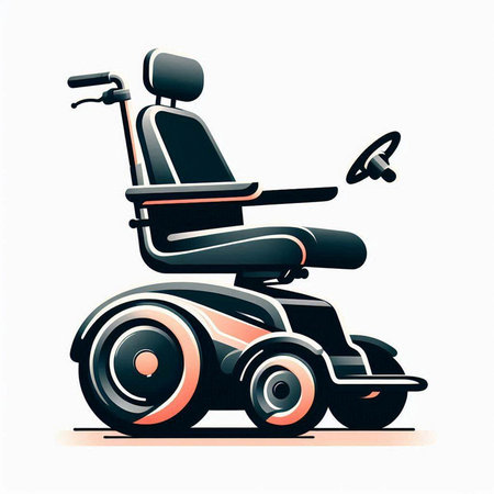 Wheelchair on a white background. Vector illustration in retro style.のイラスト素材