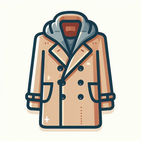 Vector illustration of a coat. Isolated on a white background.のイラスト素材