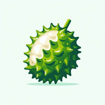 Illustration of durian fruit on white background. Vector illustration.のイラスト素材