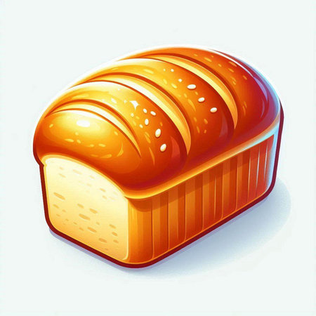 Illustration of a loaf of bread isolated on a white background.のイラスト素材