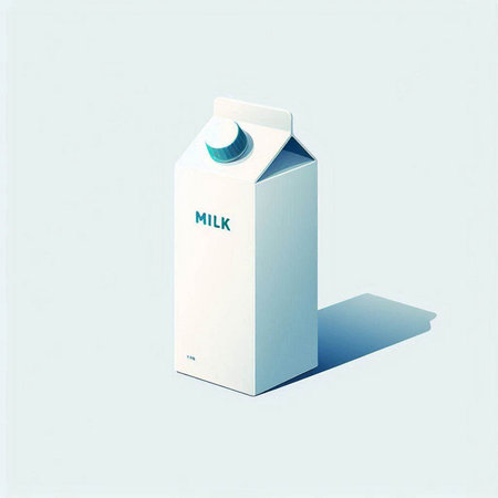 Milk carton isolated on white background. 3d illustration.のイラスト素材