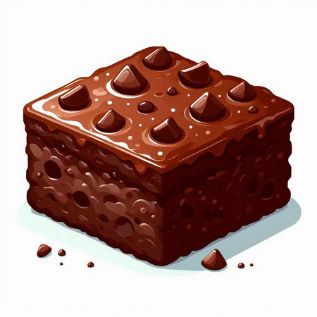 Illustration of a chocolate cake on a white background. Vector illustration.のイラスト素材