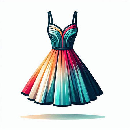 Women's summer dress isolated on a white background. Vector illustration.のイラスト素材