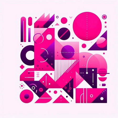 Abstract colorful background with geometric elements. Vector illustration for your design.のイラスト素材