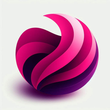 Abstract background with pink and purple 3D sphere. Vector illustration.のイラスト素材