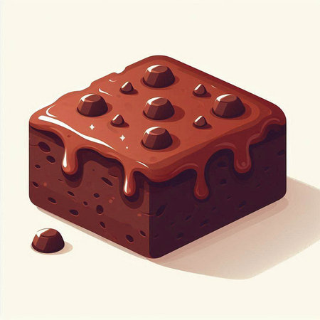 Chocolate cake with chocolate glaze and nuts. Vector illustration.のイラスト素材