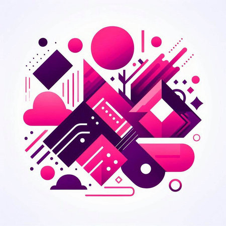 Abstract background with colorful geometric elements. Vector illustration for your design.のイラスト素材