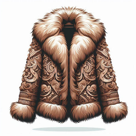 Mountain fur coat, design element for your design. Vector illustration.のイラスト素材