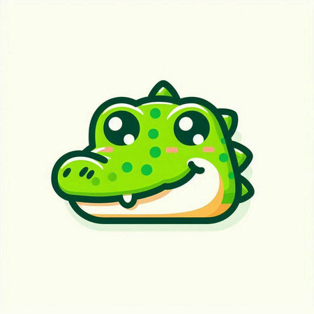 Cute cartoon crocodile. Vector illustration isolated on white background.のイラスト素材