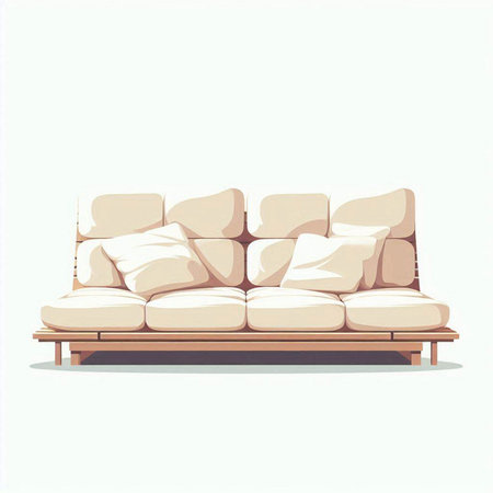 Vector illustration of a sofa in a flat style on a white backgroundのイラスト素材