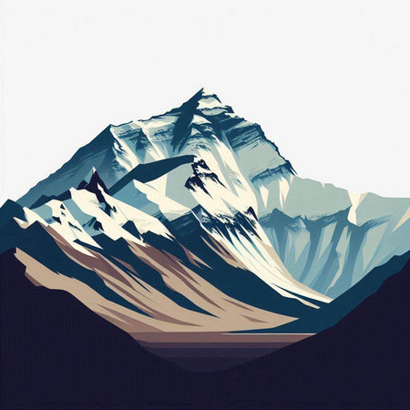 Mountains in the Himalayas, Nepal, vector illustration.のイラスト素材