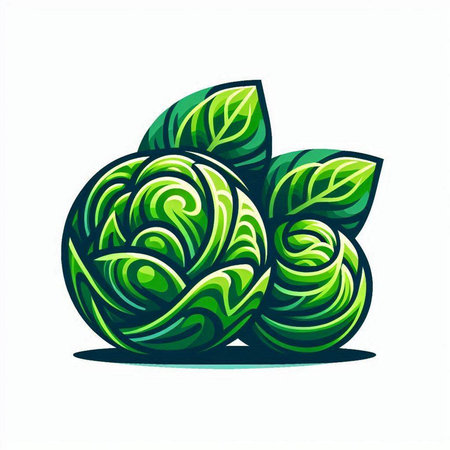 Cabbage vegetable vector illustration isolated on white background. Cabbage icon.のイラスト素材