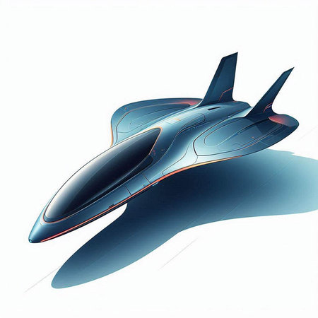 3d spaceship on a white background. 3d rendering - illustrationのイラスト素材
