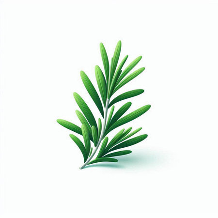 Rosemary branch isolated on white background. Realistic vector illustration.のイラスト素材