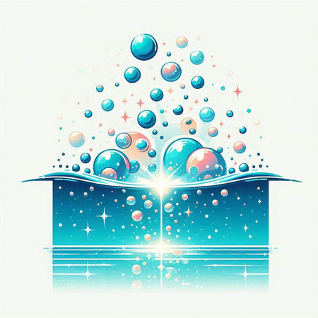 Abstract background with magic book and bubbles. Vector illustration for your designのイラスト素材